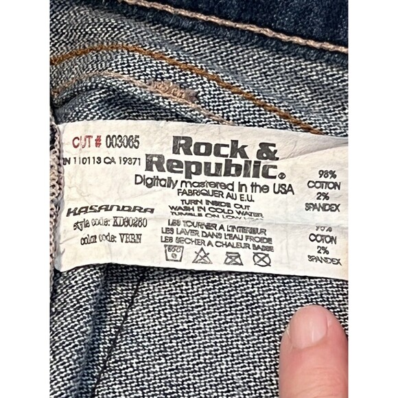Rock & Republic Jeans Kasandra Bootcut Blue Denim Jeans Size 31 - Picture 9 of 11